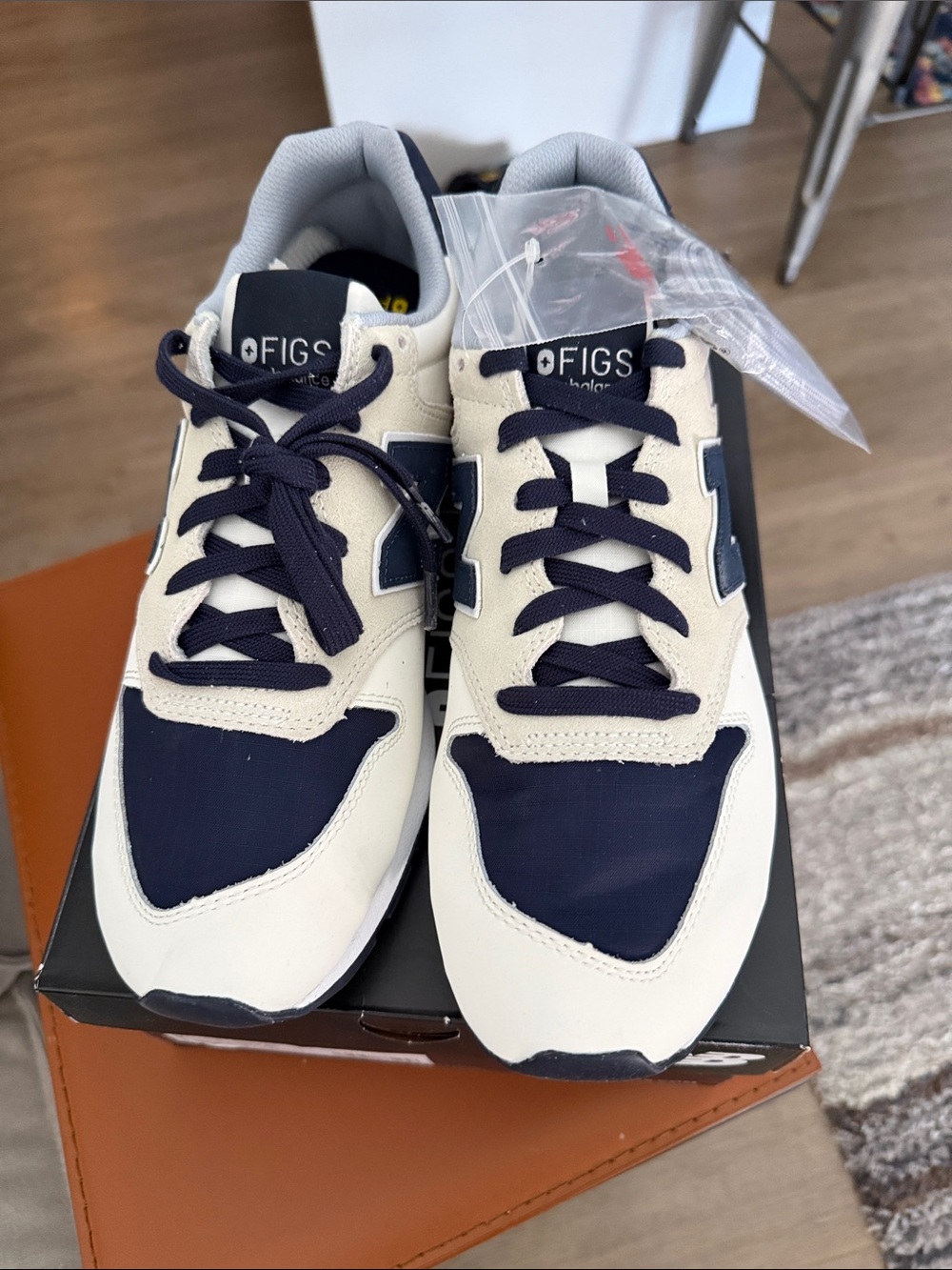FIGS Men’s Navy and Cream Performance Sneakers